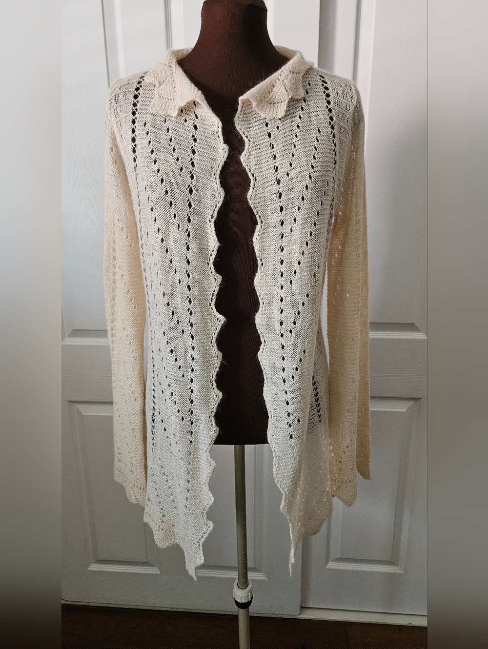 Spiegel Cream Openfront Knit Cardigan Sweater